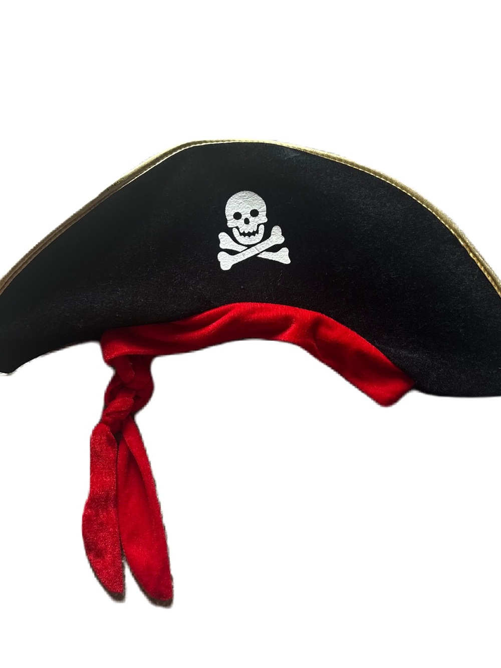 Kids Pirate Hat with Red Scarf and Skull Emblem Plush Cruise Halloween